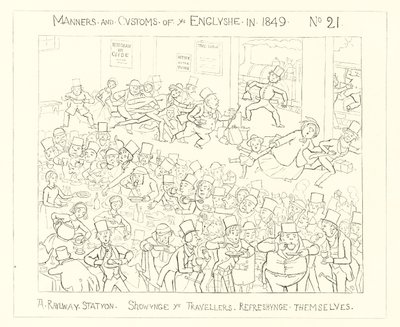 1849, A pályaudvar, ahol az utazók felfrissülnek alkotó: Richard Doyle