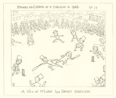 1849, A Lords Cricket Ground kilátása alkotó: Richard Doyle