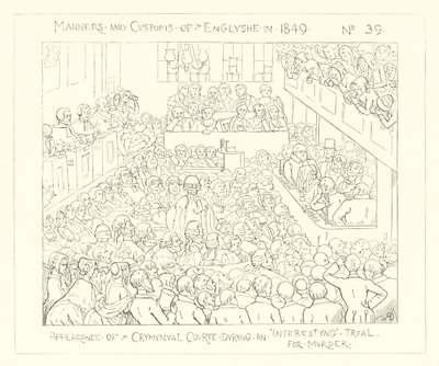 1849, A Büntetőbíróság megjelenése egy gyilkosság miatti érdekes per során alkotó: Richard Doyle