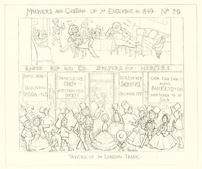 1849, A londoni kereskedelem trükkjei alkotó: Richard Doyle