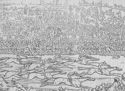 A ye Englyshe modorai és szokásai Új sorozat 8. sz.: Ye Derbye Daye 1849 alkotó: Richard Doyle