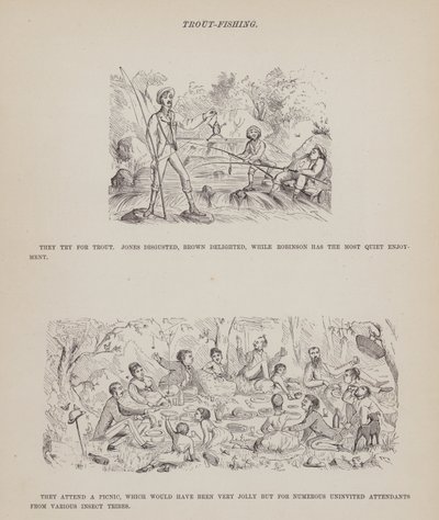 Oldal a Brown, Jones és Robinson urak amerikai körútjából (metszet) alkotó: Richard Doyle