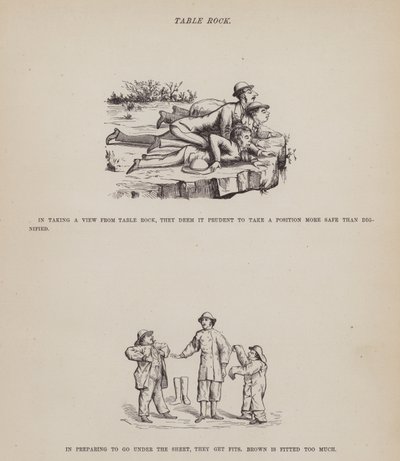 Oldal a Brown, Jones és Robinson urak amerikai körútjából (metszet) alkotó: Richard Doyle