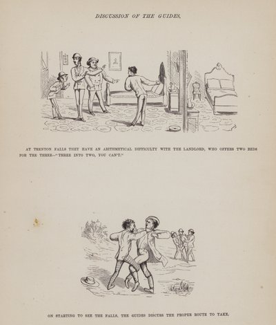Oldal a Brown, Jones és Robinson urak amerikai körútjából (metszet) alkotó: Richard Doyle