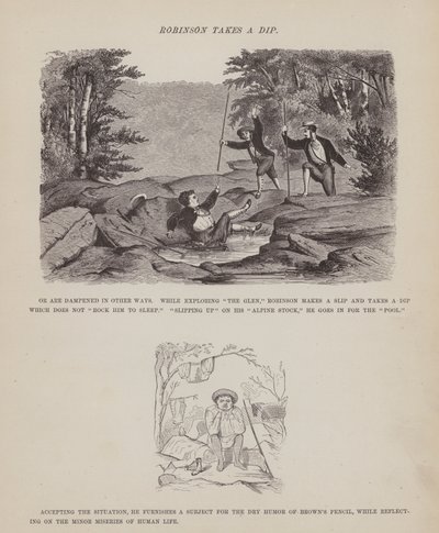 Oldal a Brown, Jones és Robinson urak amerikai körútjából (metszet) alkotó: Richard Doyle