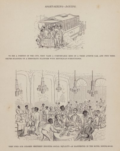 Oldal a Brown, Jones és Robinson urak amerikai körútjából (metszet) alkotó: Richard Doyle