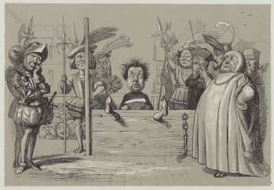 Perkin Warbeck a vallomását olvassa (akvatinta) alkotó: Richard Doyle
