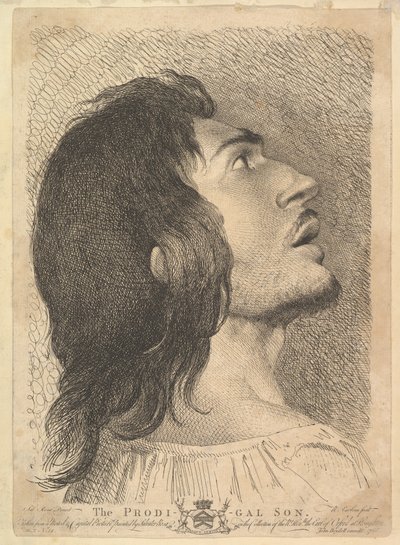 A tékozló fiú profiljának vezetője, 1766. alkotó: Richard Earlom