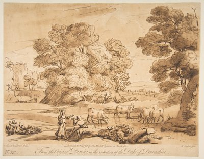 Táj pásztorral és pásztorlánnyal, 1776. alkotó: Richard Earlom