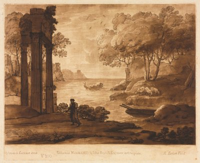 Liber Veritatis: 200. sz., Kilátás a tenger partjára, Jézus történetével, 1777. alkotó: Richard Earlom