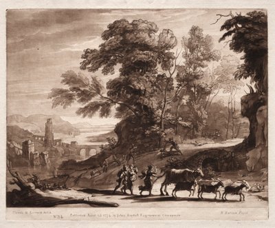 Liber Veritatis: 34. szám, Parasztok marhákkal, banditák által megtámadtak, 1774. alkotó: Richard Earlom