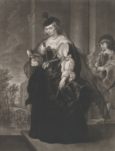 Helena Fourment portréja, egy fiatal lappal a háta mögött, 1782 alkotó: Richard Earlom