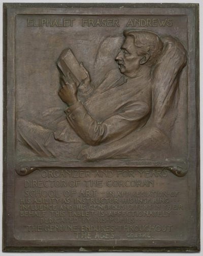 Emléktábla a néhai E. F. Andrewsnak alkotó: Richard Edwin Brooks