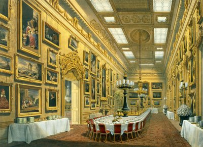 A Waterloo Galéria, Apsley House, reprodukálva Richard Ford "Apsley House and Walmer Castle" című művében, 1853. alkotó: Richard Ford
