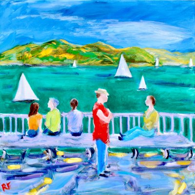 Egy pad, Sausalito, 2017 alkotó: Richard Fox