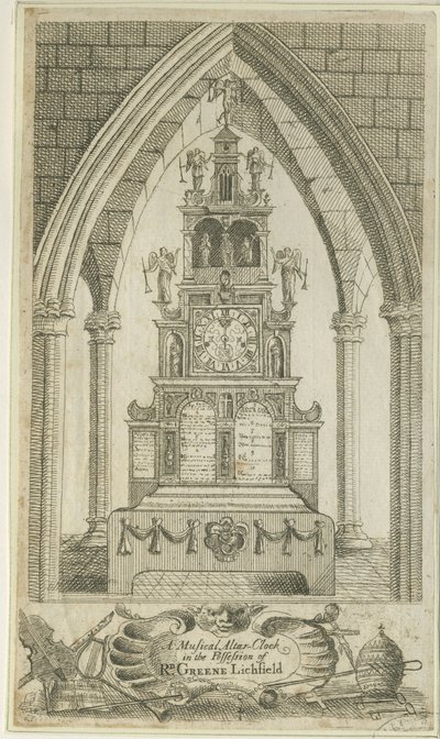 Lichfield – Zenés oltáróra: rézkarc, és [?18. század] (nyomtatás) alkotó: Richard Greene