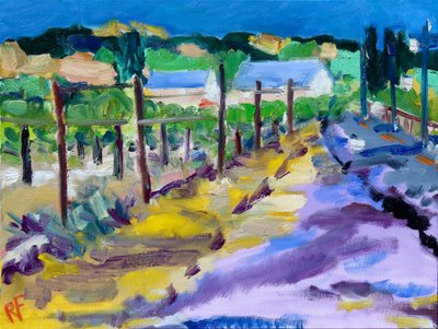 Vineyard Outside Santa Rosa, 2021 (olaj, vászon) alkotó: Richard H. Fox