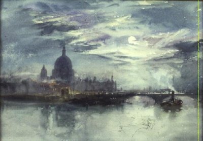 Kilátás a Temzére a Szent Pál-templommal a távolban alkotó: Richard Henry Wright