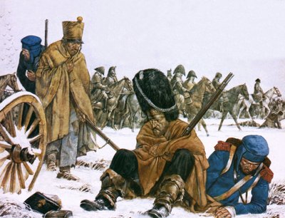 Napóleon visszavonulása Moszkvából alkotó: Richard Hook
