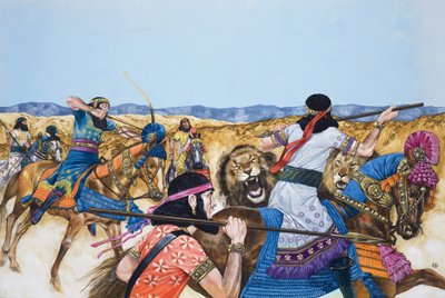 Harcosok (gouache, papír) alkotó: Richard Hook