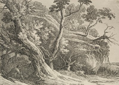 Poliautográfiai példányok: Férfi tölgy alatt ülve, 1802. alkotó: Richard II Cooper