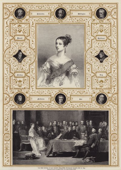 Őfelsége királynő első tanácsa, a Kensington-palota, 1837. június 20 alkotó: Richard James Lane