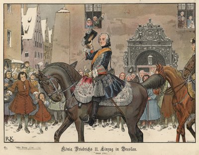 Nagy Frigyes belép Breslauba, 1741 alkotó: Richard Knoetel