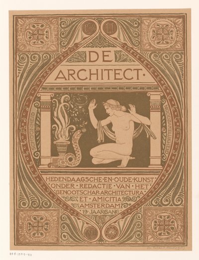 Borítóterv ehhez: De Architect, 1911 alkotó: Richard Nicolaüs Roland Holst (signed by artist)