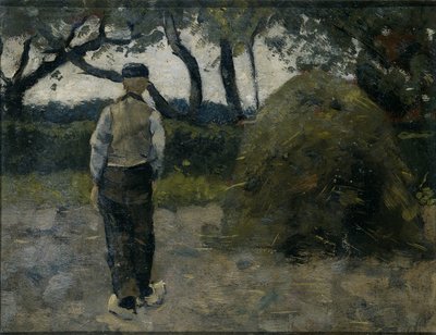 Egy gazda egy szénakazal közelében áll alkotó: Richard Nicolaüs Roland Holst