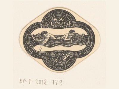 Ex libris: Ina van Eibergen Santahagens-Waller Minden napnak megvannak az arany elvárásai (cím a tárgyon) alkotó: Richard Nicolaüs Roland Holst