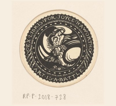 Ex libris Joyce Haworth A művészet csata (cím a tárgyon) alkotó: Richard Nicolaüs Roland Holst