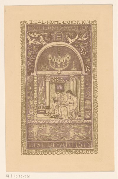 Borítóterv a következőhöz: Az Ideális Otthon Kiállítás katalógusa, 1912 alkotó: Richard Nicolaüs Roland Holst