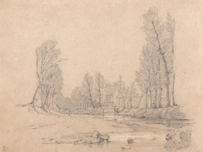 Egy erdős patak és egy parasztház Normandiában alkotó: Richard Parkes Bonington