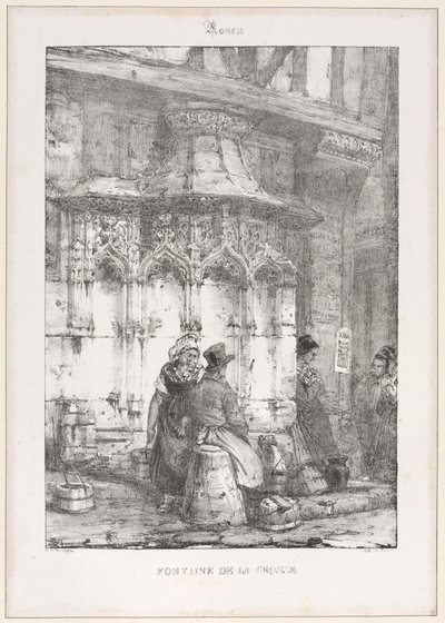 Építészeti maradványok és töredékek: Rouen - Fontaine de la Crosse, 1827. alkotó: Richard Parkes Bonington