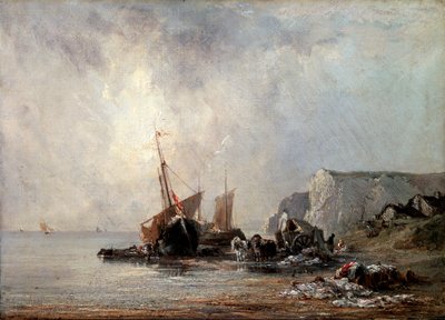 Hajók a normandiai parton, 1823. alkotó: Richard Parkes Bonington
