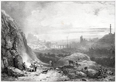 Edinburgh a Szent Antal-kápolnától alkotó: Richard Parkes Bonington