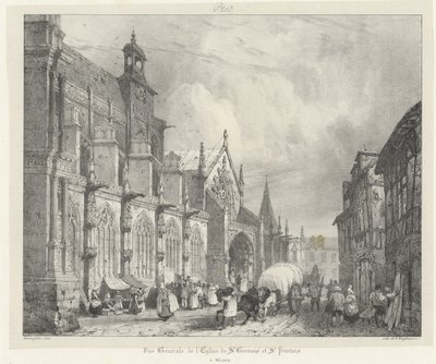 A St Gervais és St Protais templom általános képe a „Voyages Pittoresques et Romantiques dans l