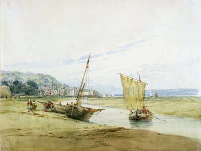Honfleur közelében, 1822 körül (wc grafit fölött, papíron) alkotó: Richard Parkes Bonington