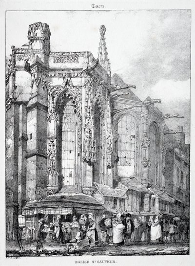 A középkori építészet maradványai és töredékei: St. Sauveur templom, Caën alkotó: Richard Parkes Bonington