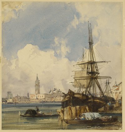 Riva degli Schiavoni, San Biagio közeléből, Velence alkotó: Richard Parkes Bonington