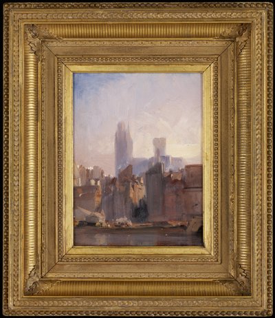 Roueni katedrális, napkelte alkotó: Richard Parkes Bonington