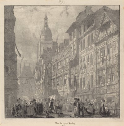Rue du Gros-Horloge, Rouen alkotó: Richard Parkes Bonington