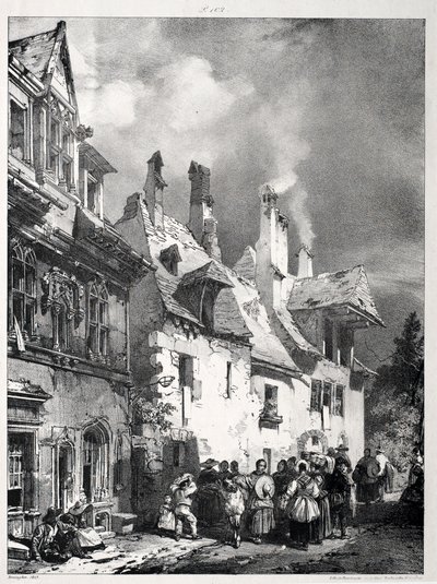 Utca Besançon külvárosában, Franciaország, 1827. alkotó: Richard Parkes Bonington