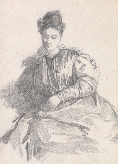 Tanulmány egy ülő nőről alkotó: Richard Parkes Bonington