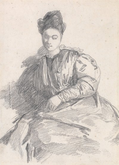 Tanulmány egy ülő nőről alkotó: Richard Parkes Bonington