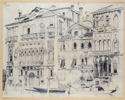 Canal Grande, Velence, 1826 körül (ceruza) alkotó: Richard Parkes Bonington