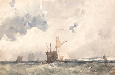 Hajók a hullámzó tengerben alkotó: Richard Parkes Bonington
