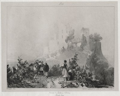 Festői és romantikus utazások az ókori Franciaországban, Franche-Comté: Arlay várának romjai alkotó: Richard Parkes Bonington