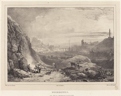 Edinburgh a Szent Antal-kápolnából nézve alkotó: Richard Parkes Bonington after Francois Alexandre Pernot