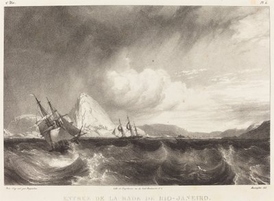 Entree de la rade de Rio-Janeiro alkotó: Richard Parkes Bonington after Moritz Rugendas